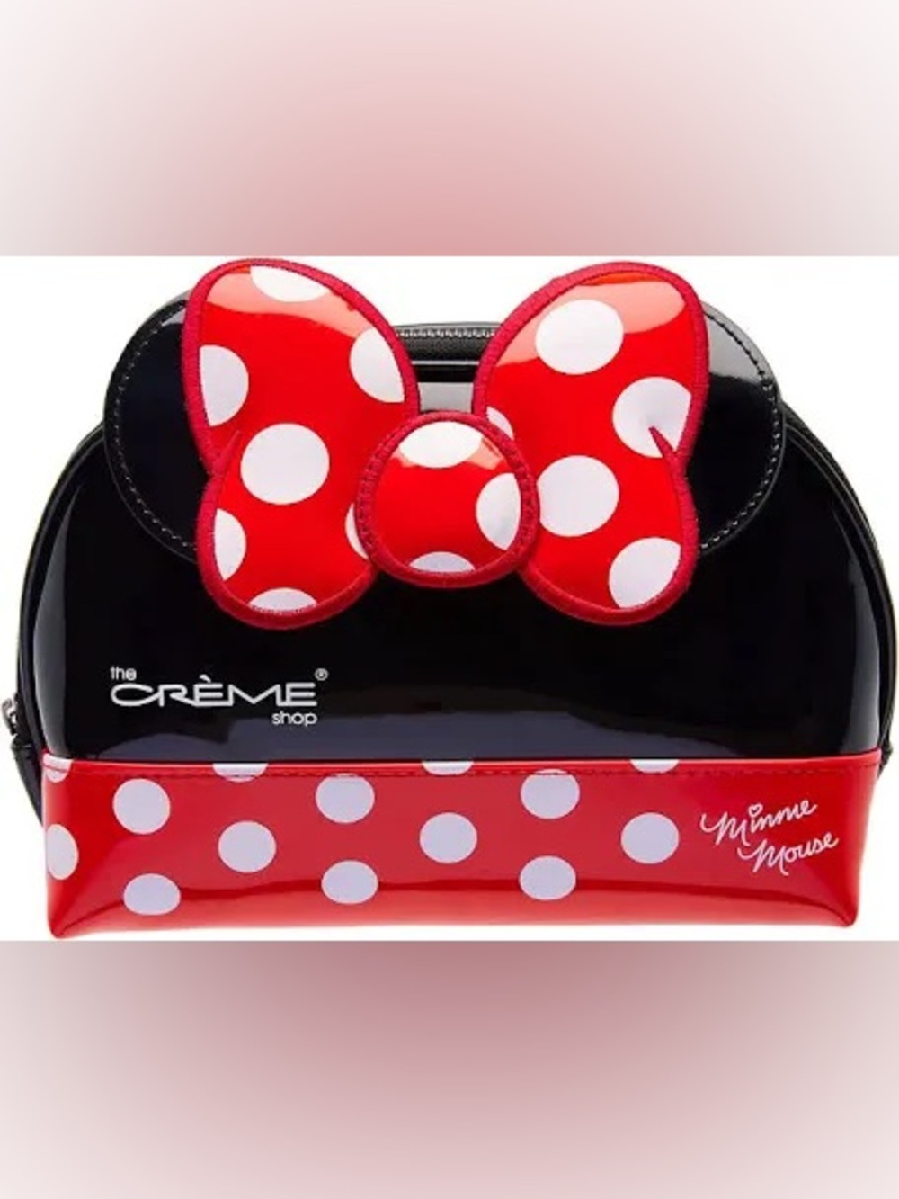 Disney Minnie Mouse Black and Red Polka Dot Bow Cosmetic Pouch